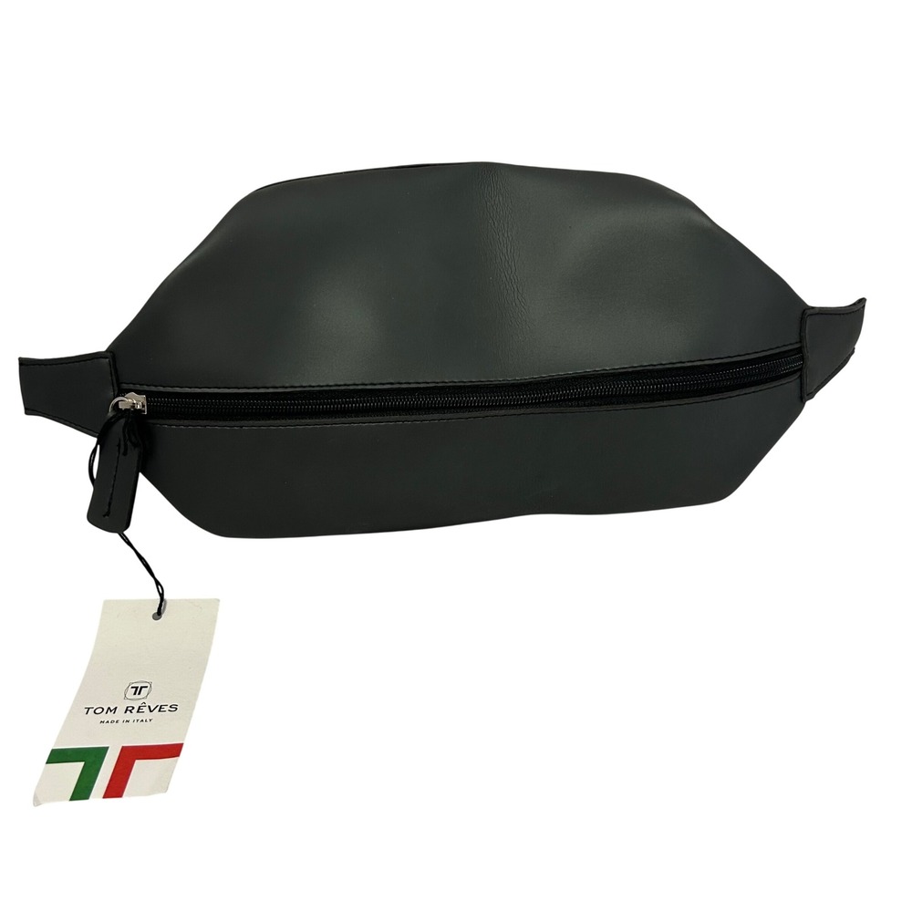 Tom Reves‎ Bicolor Antracite Toiletry Bag Made In Italy Black Gray Dopp Kit NEW